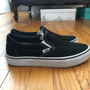 Black slip-on Vans